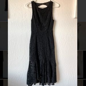 Black mid length lace like dress